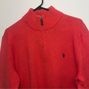 Polo by Ralph Lauren Men's Quater Zip-Up Orange Sweater